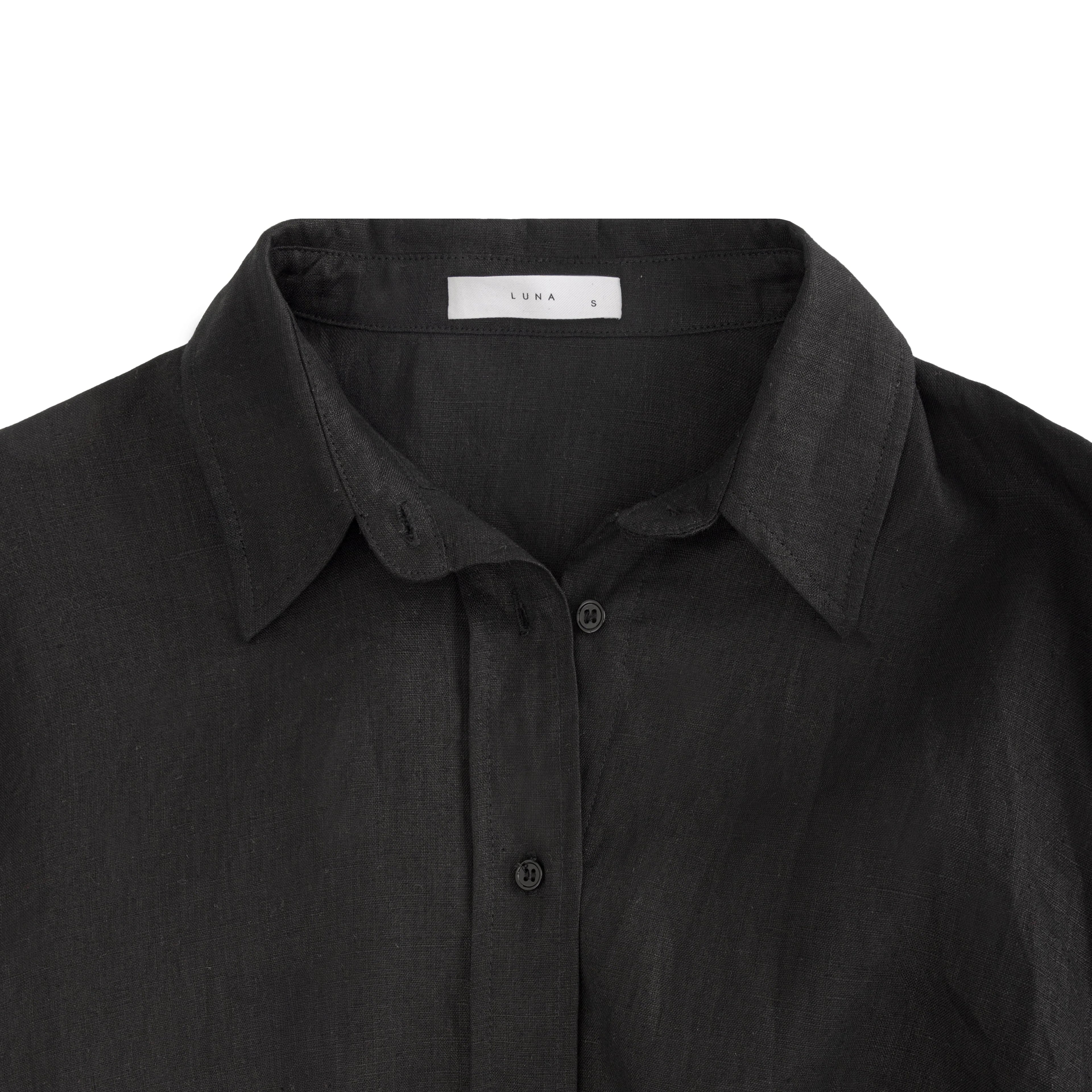 Linen Button Up in Black