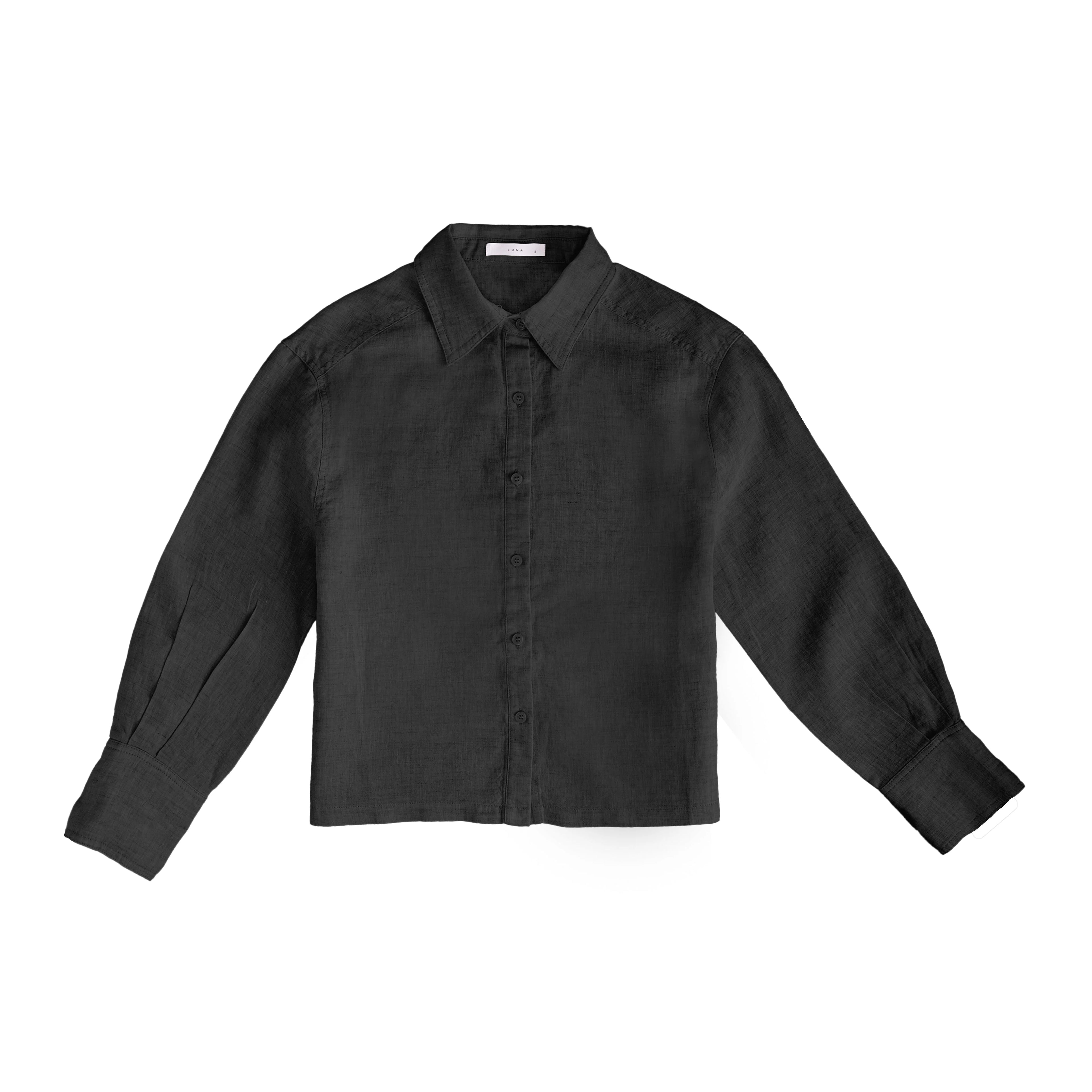 Linen Button Up in Black