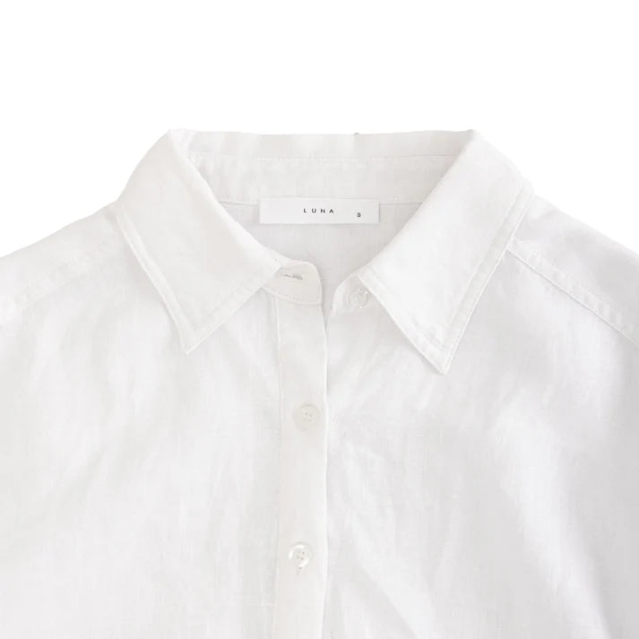 Linen Button Up in White