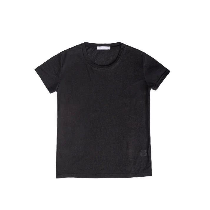 Linen T-Shirt in Black