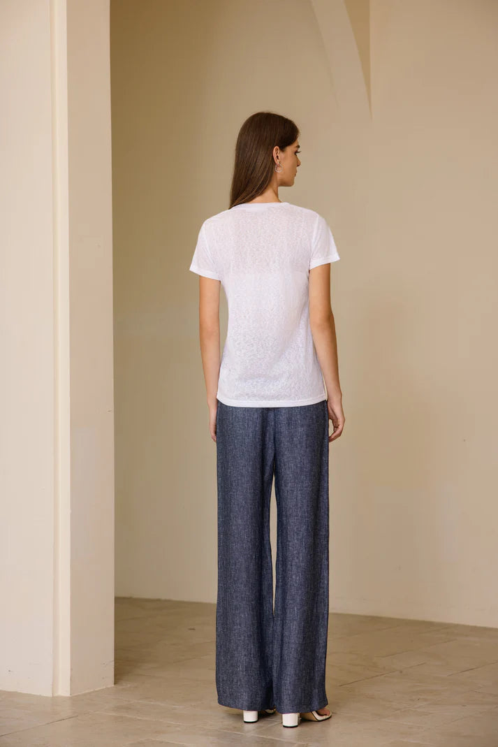 Linen T-Shirt in White