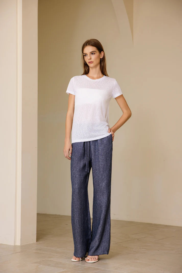 Linen T-Shirt in White