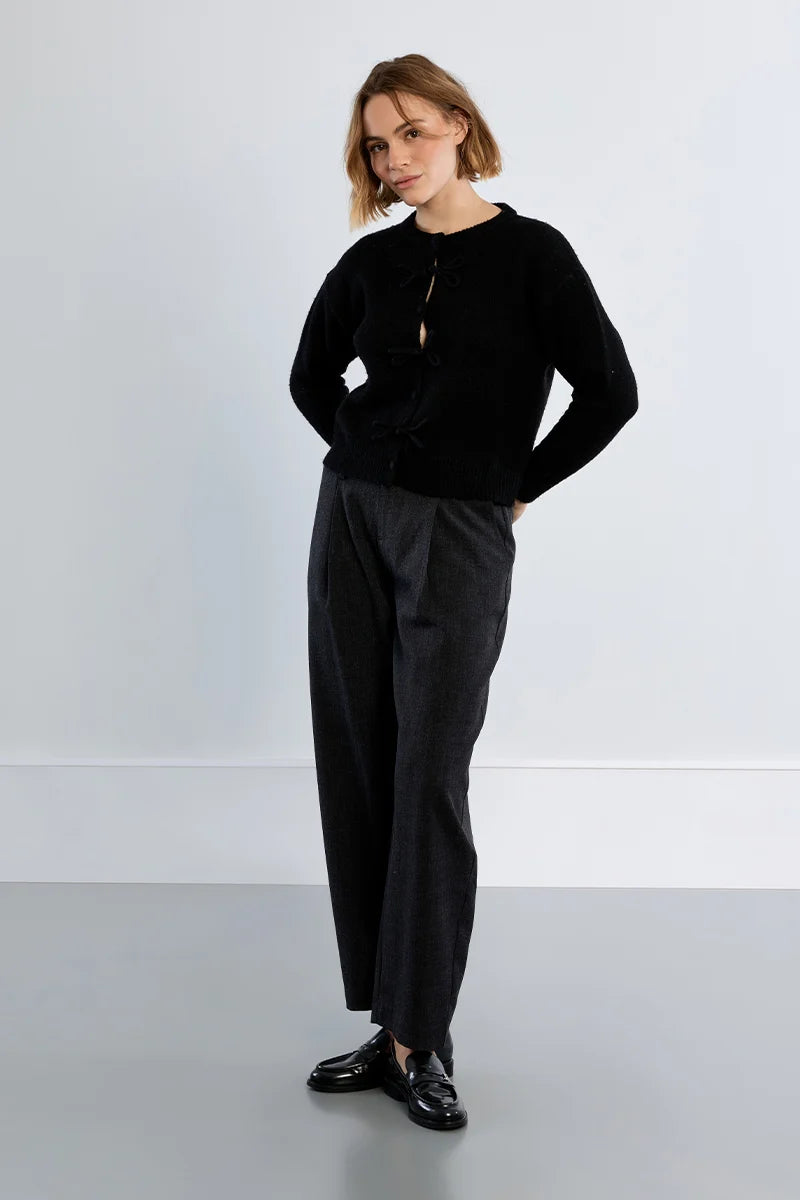 Black Cardigan with Bows