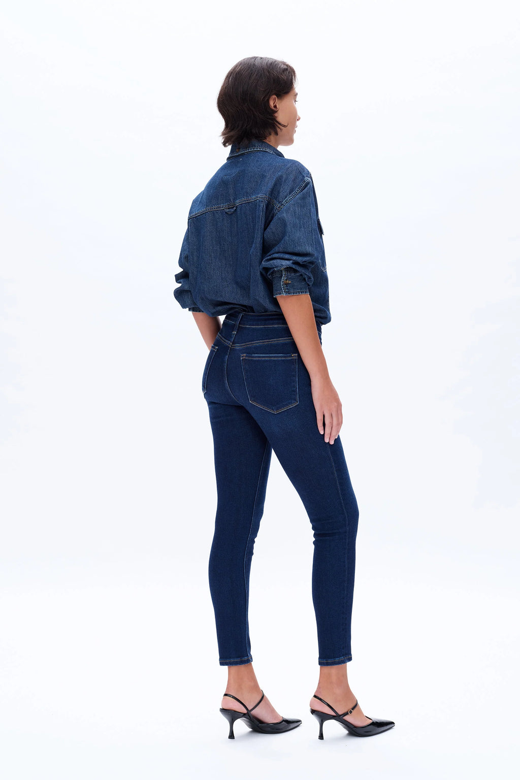 Mary Mid Rise skinny Denim in Dark Blue
