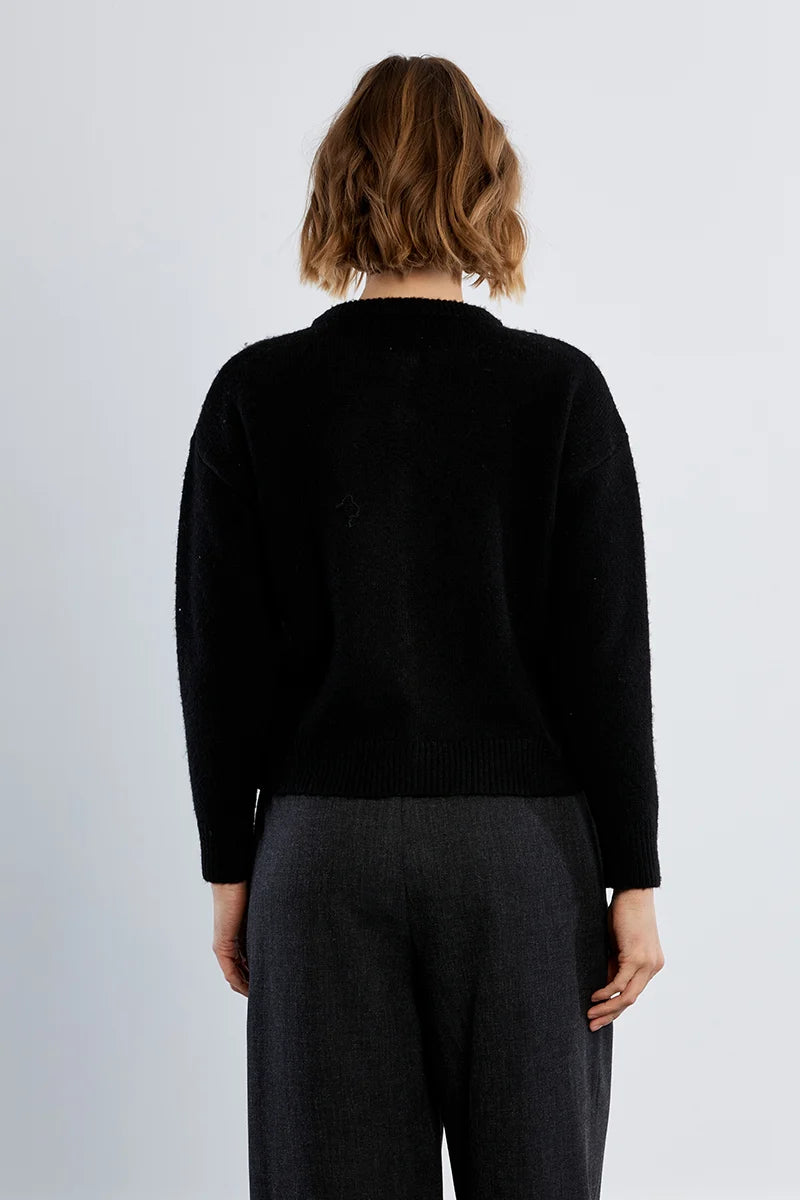 Black Cardigan with Bows