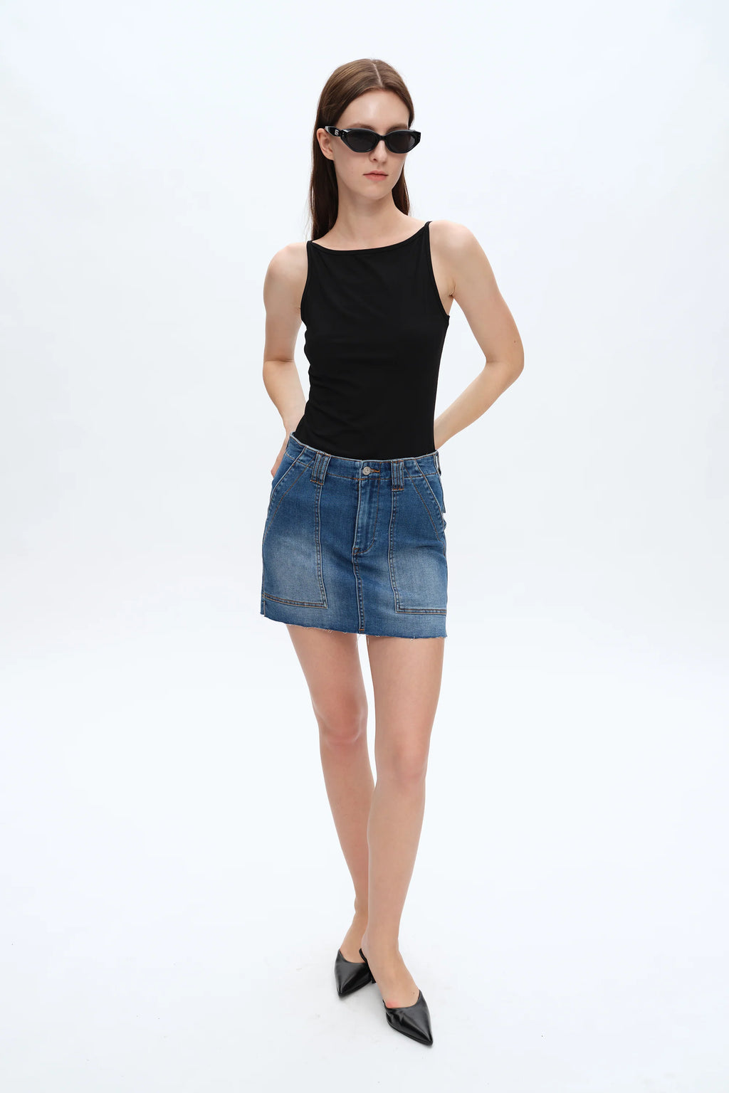 Short Denim Skirt in Softy