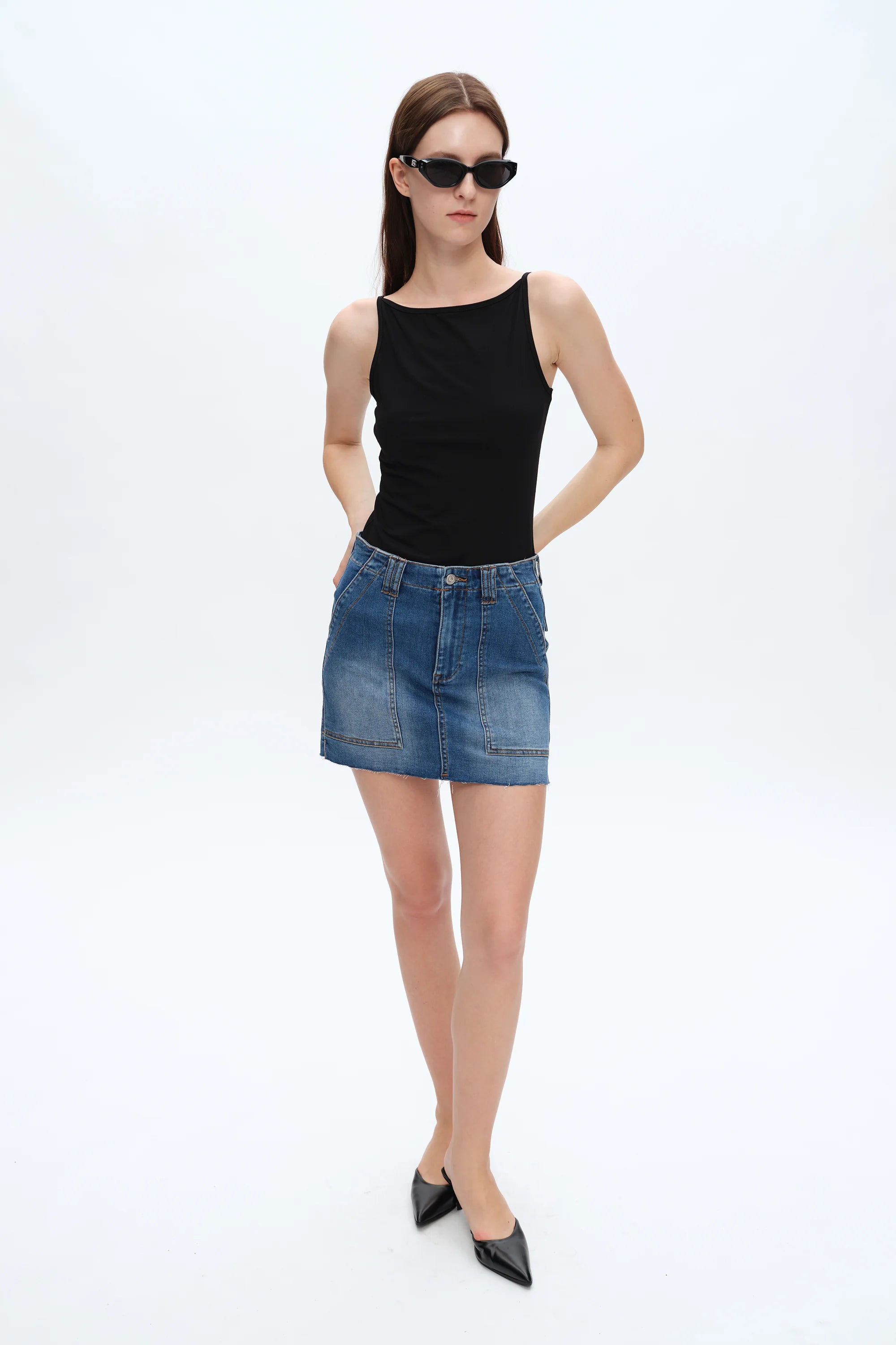 Short Denim Skirt in Softy