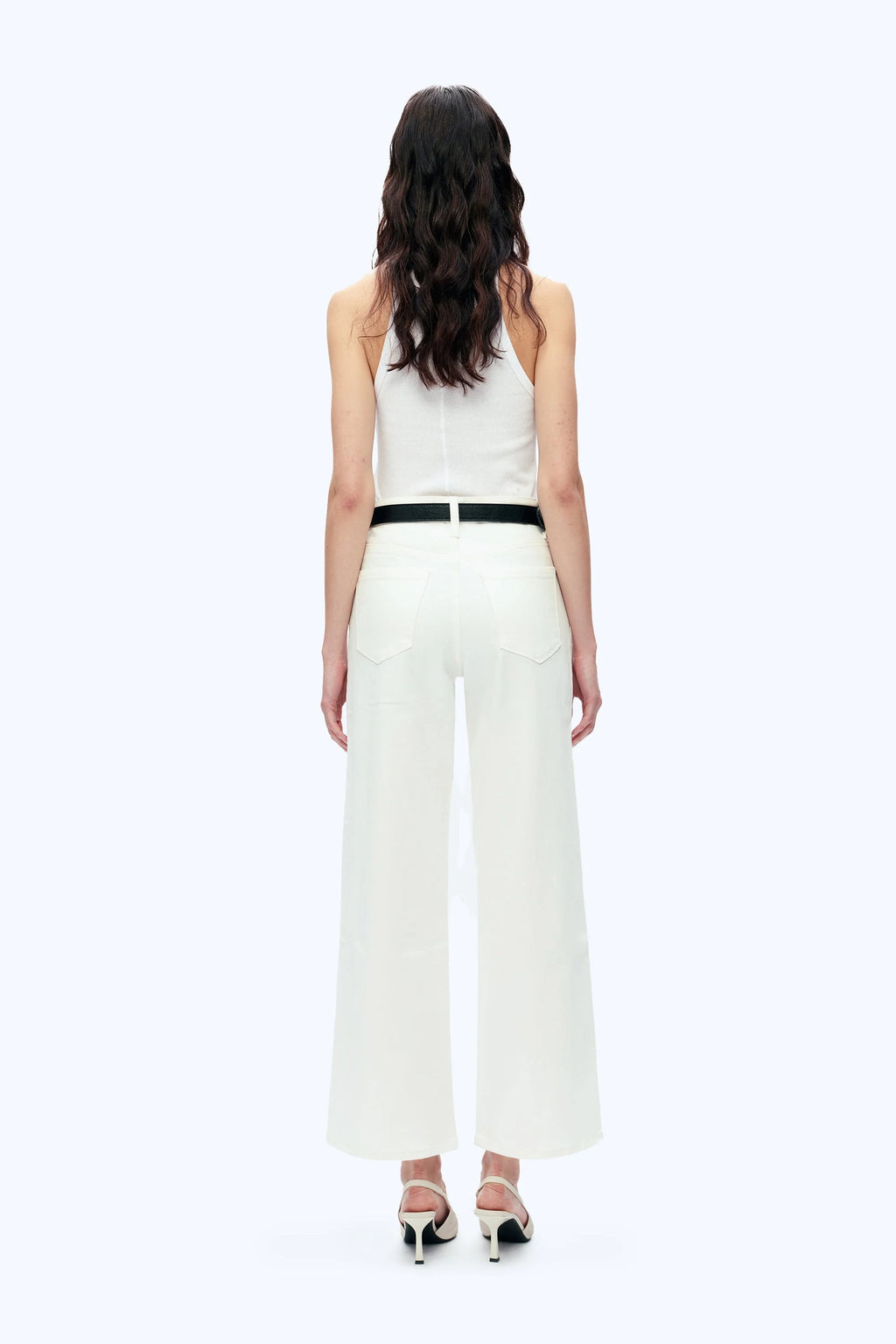 High Rise Wide Leg Denim in White