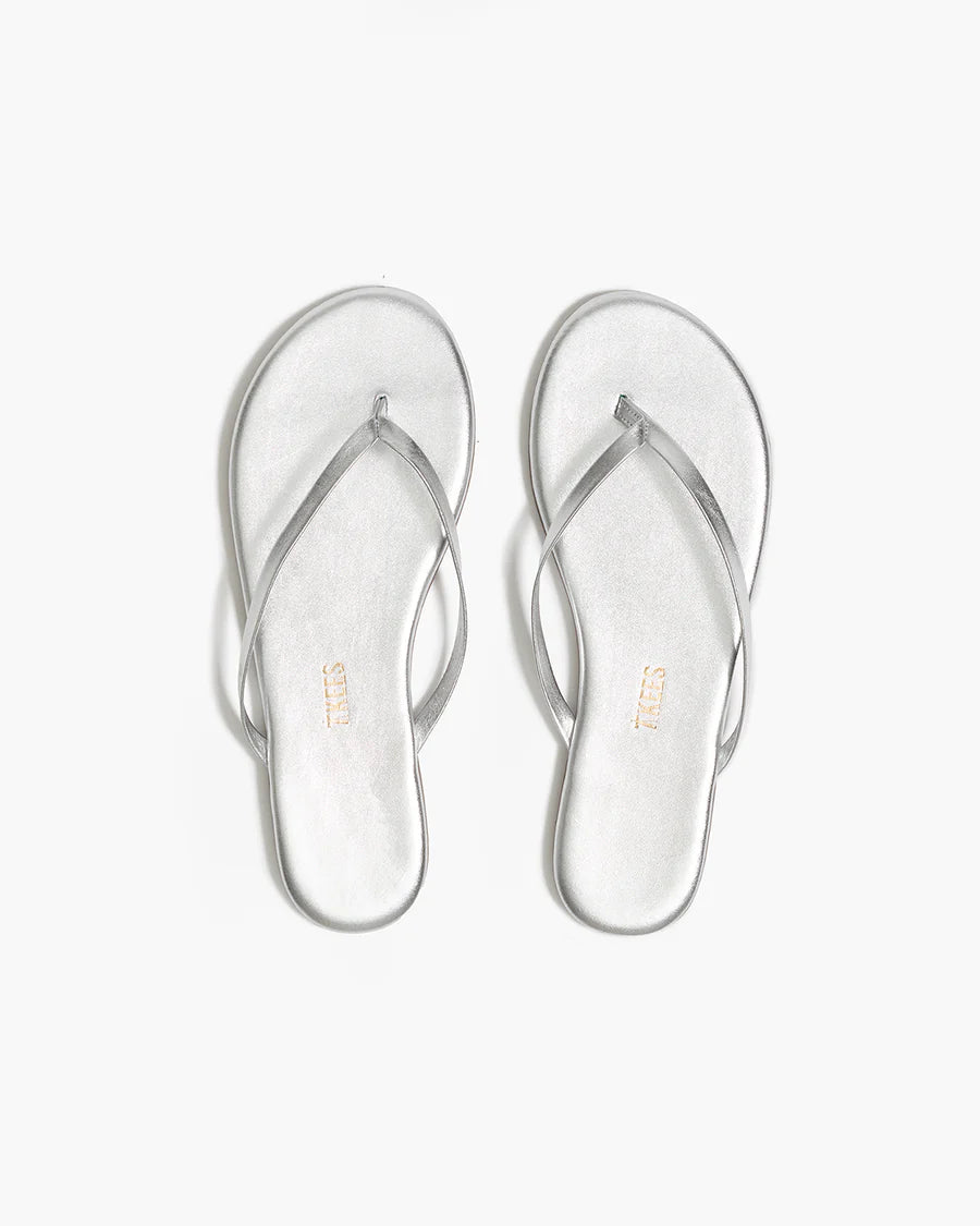 Lily Metallic Leather Flip Flops