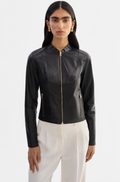 CHAPIN Reversible Leather Jacket in Blk/Gld