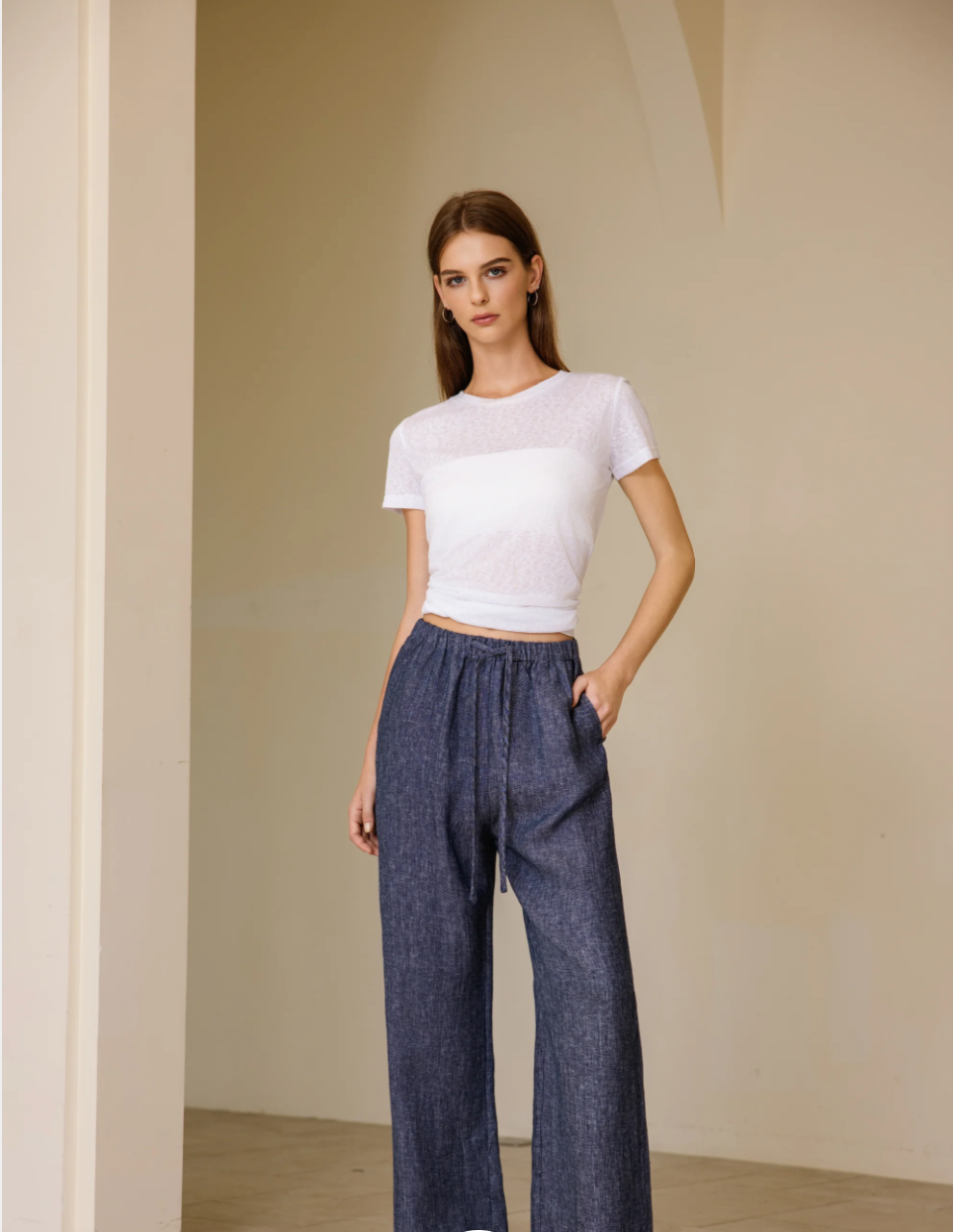 Linen Pant in Denim