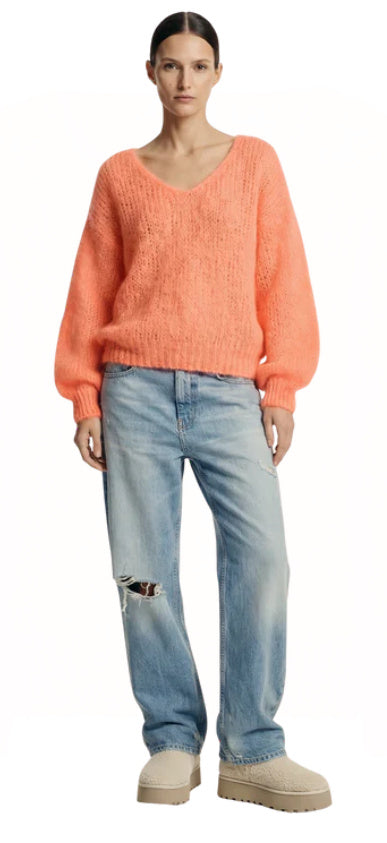 Milana LS Mohair Knit in Salmon