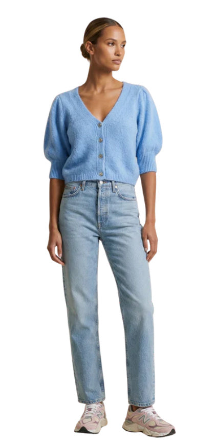 Manda Alpaca Cardigan in Sky Blue – Shimmering Boutique