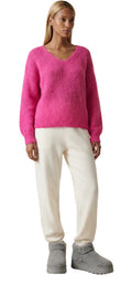 Milana LS Mohair Knit in Neon Pink