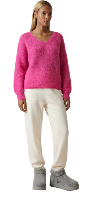 Milana LS Mohair Knit in Neon Pink